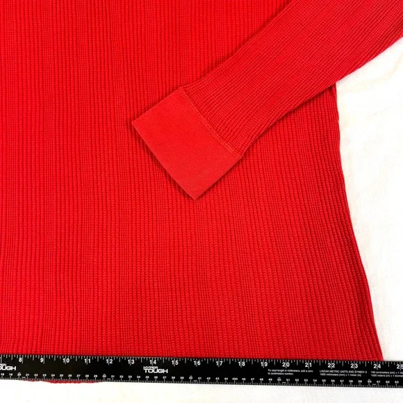 Polo Ralph Lauren Red Waffle Knit Long Sleeve Thermal Shirt X-Large - Picture 14 of 16